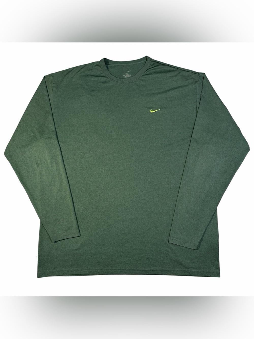 Vintage Y2K Nike Shirt Mens XL Forest Green Long Sleeve Embroidered Swoosh Logo
